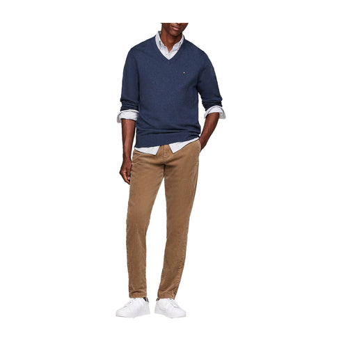 Tommy Hilfiger Pullover Maglia Uomo con scollo a V Indaco A24 - TOMMY HILFIGERMW28047 - DVI - M - Francavilla Moda